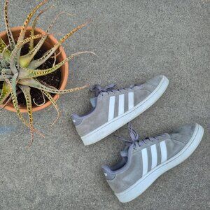 Adidas Grand Court Shoes Sneakers Gray and White F36412 Men's Size 10 Suede